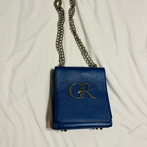 Chic Blue Crossbody Bag with Chain Strap